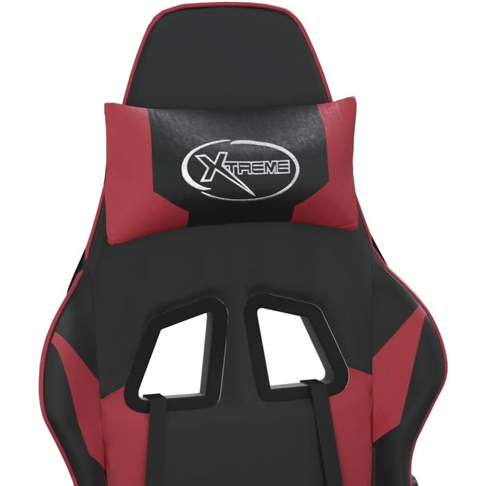 Ігрове крісло з функцією масажу, чорна та бордова штучна шкіра, офісне крісло, ігрове крісло, ігрове крісло, обертове крісло, стілець для столу - 345452