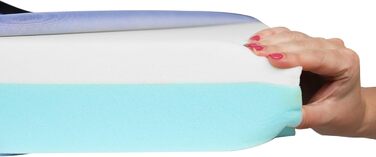 Протипролежнева подушка сидіння для інвалідних візків (42 x 42 x 8 см), ортопедична, з піни з ефектом пам&39яті, синя - Зроблено в Європі