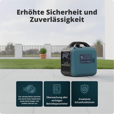 Інверторний генератор K&S Knner&Shnen KS 1900i S потужністю 2,0 кВт, Інверторний генератор зі звукоізольованим корпусом, Бензиновий аварійний генератор з мідною обмоткою, Інверторний генератор з 2 USB-виходами Blue1900 1,9 кВт