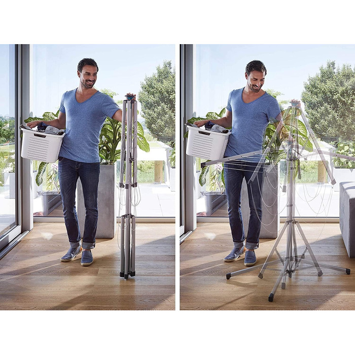 Сушарка Leifheit LinoPop-Up 140, що стоїть, ротаційна сушарка для білизни з чотирма плечима, компактна сушарка, що стоїть, автоном