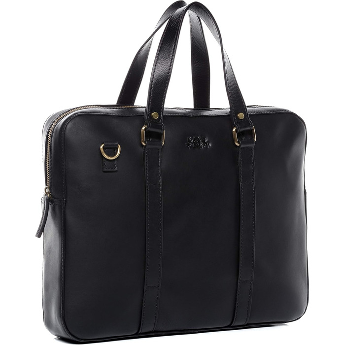 Сумка для ноутбука SID & VAIN з тонкої натуральної шкіри - 15.4-дюймовий ноутбук ділова сумка Maguire - сумка через плече портфель
