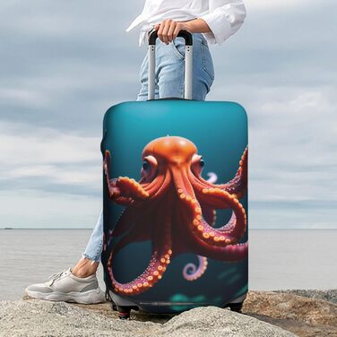 Чохол для валізи Октопус, міцний захист для багажу розміром 45.7-81.3 см, чорний, малий