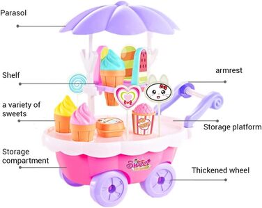 Комплект діти діти діти дівчата морозиво візок іграшка набір дівчаток DIY морозиво салон супермаркет дитячі іграшки грати вдома дитячі іграшки, 28 шт., /