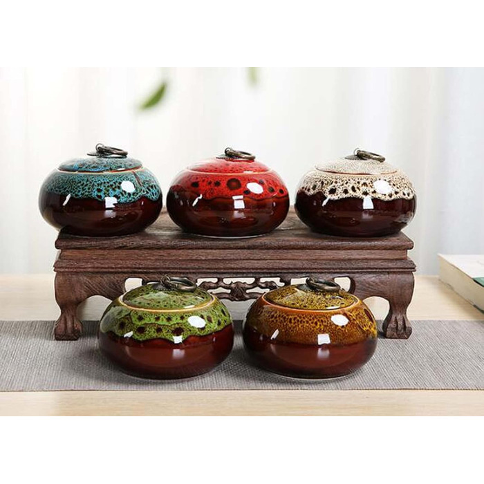 Порцелянова чайна коробка ZEALMAX, герметична бляшанка для чайника з чайним набором для кави та солодощів, керамічна чайна коробка / зберігання чаю A