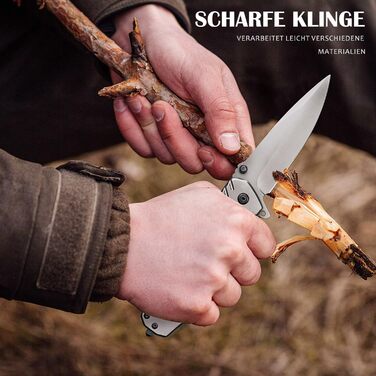 Кишеньковий ніж TANSOLE одноручний ніж з нержавіючої сталі 7Cr17Mov та рукояткою G10 для виживання на природі, кемпінгу та полюван