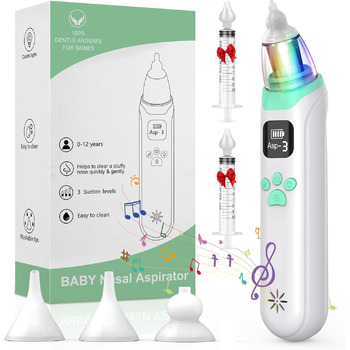 Дитячий електричний назальний аспіратор - багатофункціональний назальний аспіратор-пилосос 2 в 1 для новонароджених, з 3 рівнями в