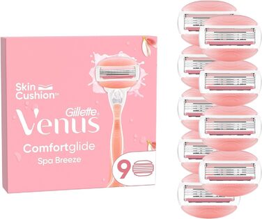 Леза для бритви Gillette Venus Comfortglide Spa Breeze для жінок, 9 змінних лез для жіночих бритв з 3-кратним лезом 9 лез