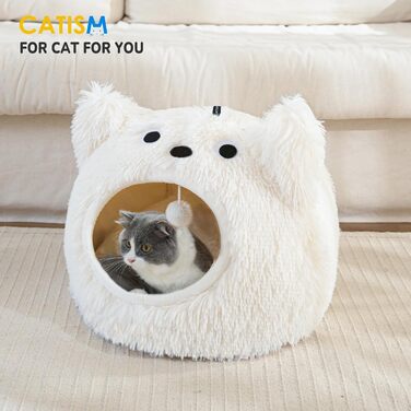 Котяча печера Котяче ліжко, яке можна прати, котяче спальне місце для котів Мила плюшева подушка для домашніх тварин Moster для котів Котячий будиночок Котяча подушка Пухнасте кошеня Цуценя Ліжко для домашніх тварин