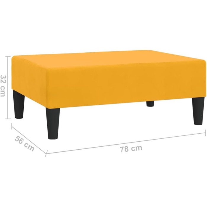 Оксамитова підставка для ніг, жовтий, 78 x 56 x 32 см, 337694