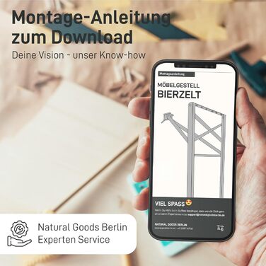 Набір для пивного саду Natural Goods Berlin, 2 предмети - металевий каркас для пивного столика (чорний, 70 см x 42 см) - ніжки для столу - міцний каркас столу для саду, патіо та кемпінгу, В70 x Ш42 см - стіл чорного кольору