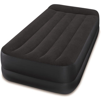 Піднятий надувний ліжко Intex Adult Twin Pillow Rest з Fiber-Tech Bip, верх чорний/низ синій, 99 x 191 x 42 см, 64122