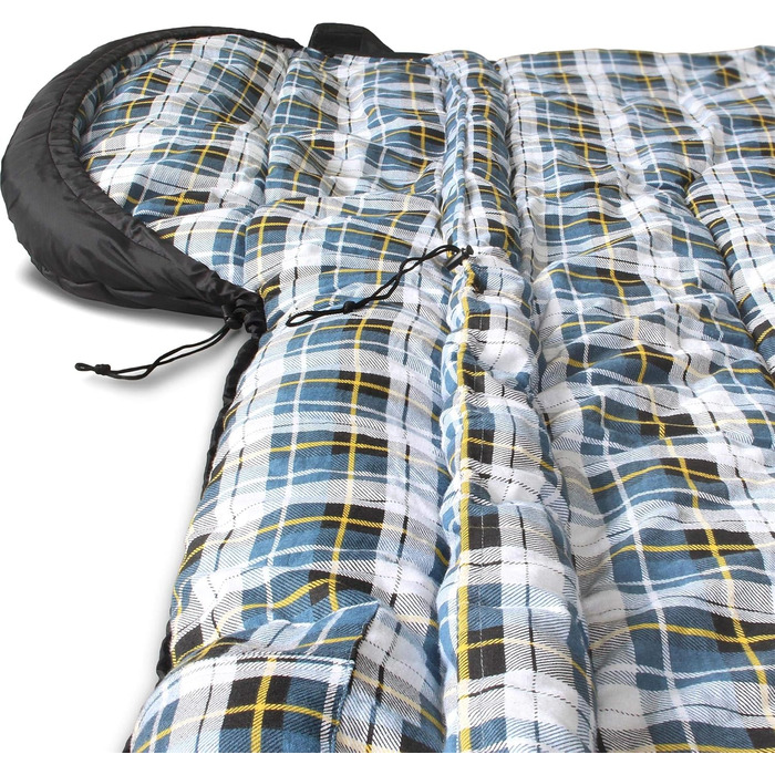 Спальний мішок normani 4-в-1 Function Extreme Outdoor Антарктика з нейлону ріпстоп з наповнювачем з порожнистого волокна 500 250 г/м, 220 x 90 см, темно-чорний, лівий