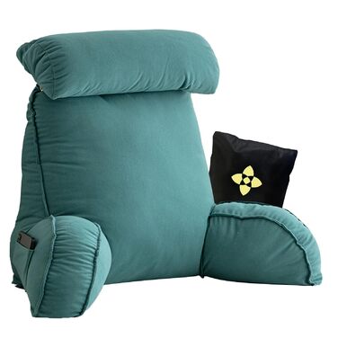 Ергономічна подушка для ліжка, подушка для спинки, надзвичайно велика подушка для читання з підлокітниками та знімною опорою для шиї, подушка для читання для ліжка та дивана, подушка для відпочинку на ліжку для гри, читання, перегляду телевізора, 75 см x