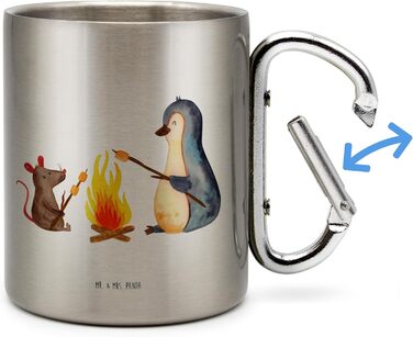 Кружка з карабіном &quotМістер і місіс Панда&quot для багаття &quotПінгвін&quot - подарунок, термокружка, ізольована кружка, робота, термокружка з нержавіючої сталі, нержавіюча сталь, робота, чашка для чаю, термокружка, зефір, життя