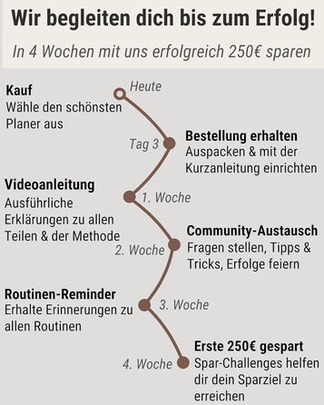 Планувальник бюджету BeginnerBudget німецькою мовою - Стартовий набір із завданням заощаджень Планувальник бюджету - Заощадження за допомогою методу конвертів Інструкції - Папка-кільце A6 - Замшевий стиль (сірий)