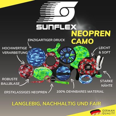 Неопреновий футбольний аксесуар Sunflex Camo Green пляжний футбол для гри босоніж м'який і міцний для пляжу, трави та води для будь-якого віку