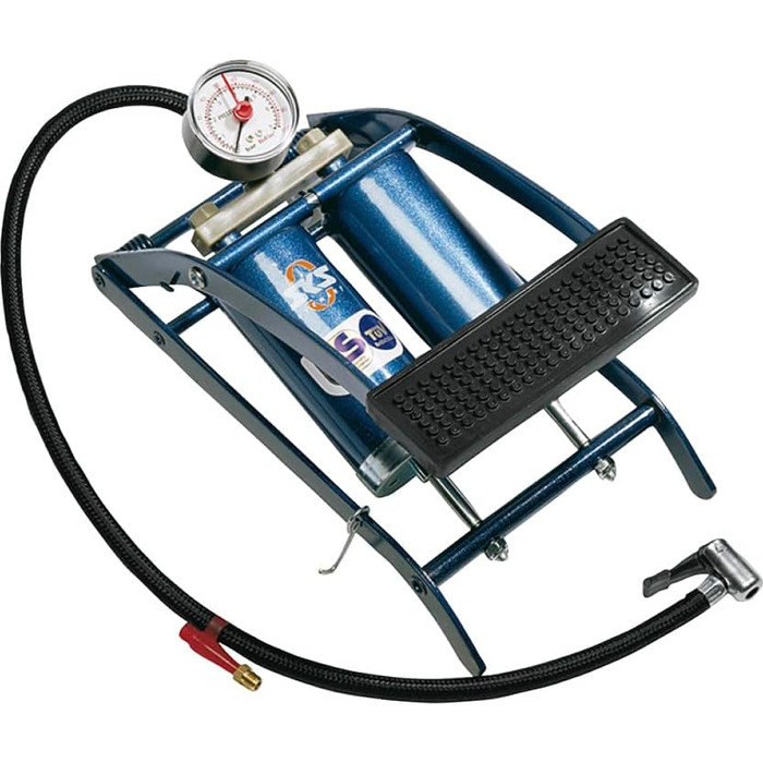 Ножний насос SKS GERMANY TWIN AIR, подвійний циліндр, до 5 бар/73 PSI, сталь