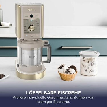 Морозивоnica Ninja CREAMi Deluxe з 2 контейнерами, Stone Gold NC502EUSTGD