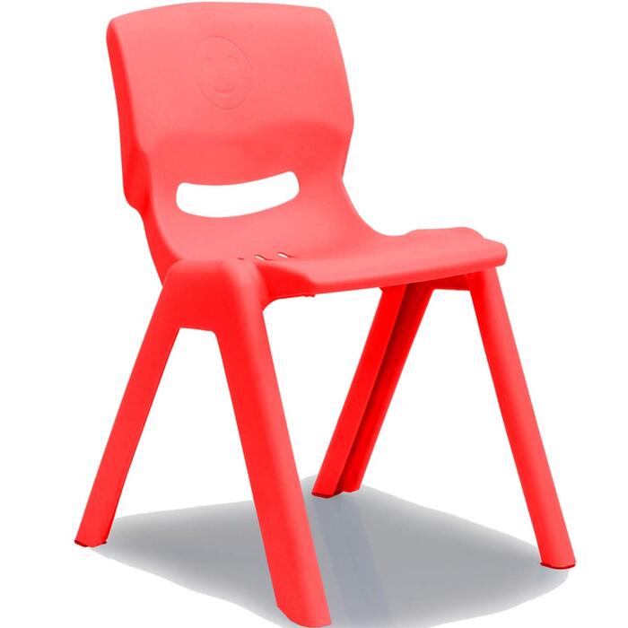 Дитячий стільчик Stimo з гумовими ніжками, вантажопідйомність до 100 кг, штабелюється та стійкий до перекидання, підходить для використання в приміщенні та на вулиці (виготовлений з пластику) (червоний)