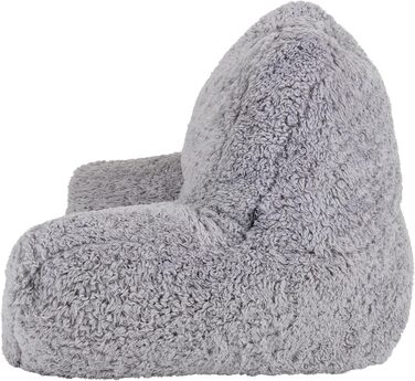 Подушка для читання Icon Teddy Bear зі спинкою, сіра, пухнаста подушка для читання з наповнювачем-мішком, підтримка спини з ручкою для перенесення, сірого кольору