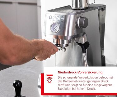 Еспресо-машина Solis Barista Perfetta Plus V2, напівавтоматична кавоварка з піноутворювачем молока, програмована кавоварка зі знімним резервуаром для води, функцією гарячої води та пари, срібло