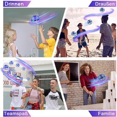 Літаюча куля, чарівна кулька-спіннер RGB, світлодіодна кулька-спіннер, міні-дрон для дитячих іграшок, літаюча куля, літаюча куля, подарунки Nova для хлопчиків та дівчаток, для приміщень та вулиці, професійний (синій) синій