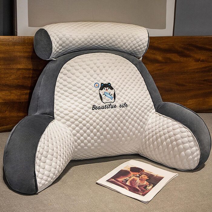 Подушка для читання в ліжко, подушка для читання та відпочинку, зручна подушка з підлокітниками для читання, перегляду телевізора, роботи за ноутбуком, відпочинку 60x40 см A