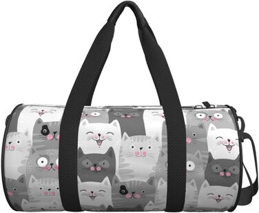 Дорожня сумка-мішок з милими сірими котиками, спортивна сумка для чоловіків та жінок