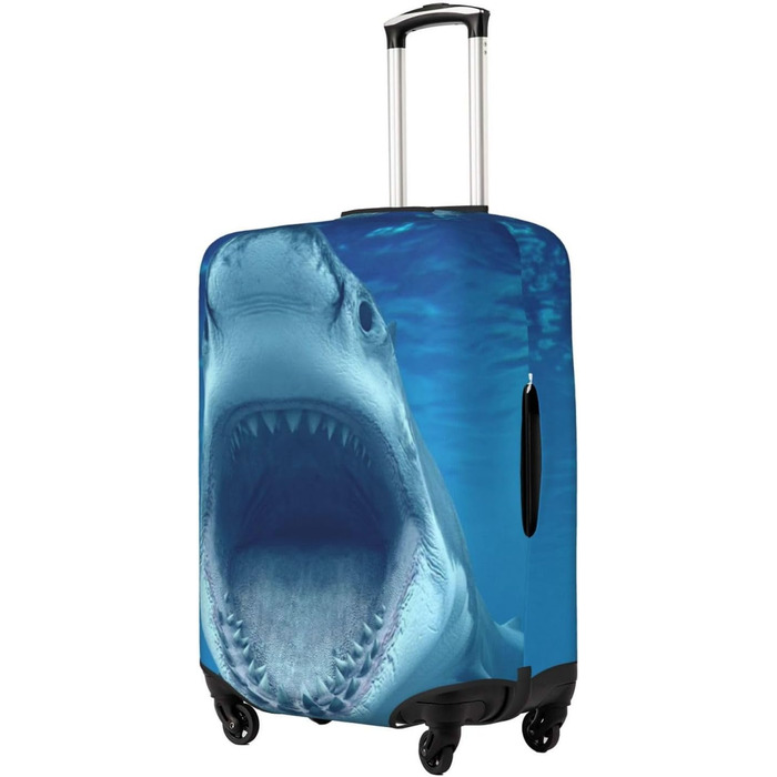 Чохол для валізи BAFAFA Акула, захисний еластичний чохол від подряпин та пилу для багажу, чорний, розмір 80