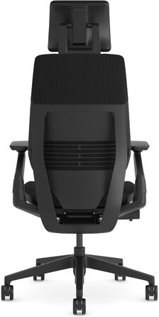 Ергономічне офісне крісло Steelcase Gesture з підлокітниками на 360, 3D-функцією поперекової підтримки Live Back, регульованим підголівником, чорне, 66 x 62,5 x 107 см