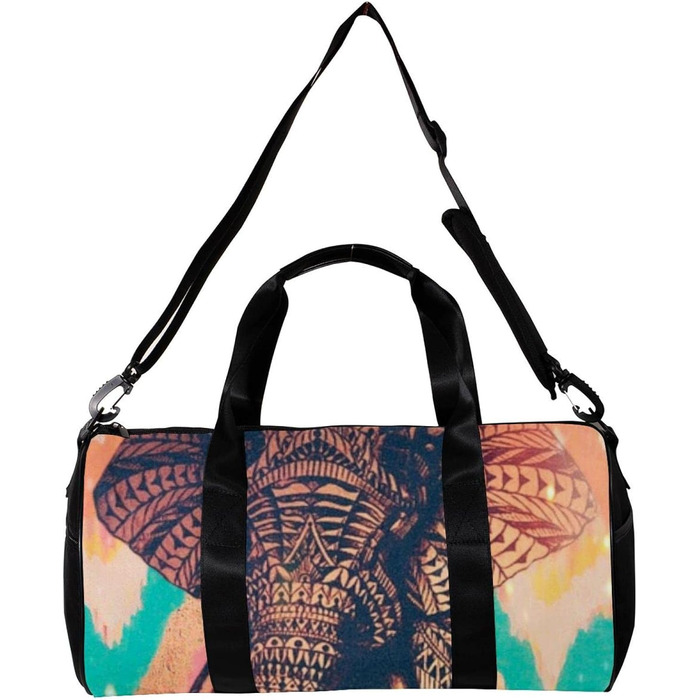 Спортивна сумка, маленька дорожня сумка, сумка для йоги, барвисті смугасті слони, сумка для фітнесу на відкритому повітрі, ручна поклажа