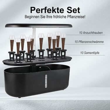 Гідропонні системи вирощування Cieex, резервуар для води обємом 3,6 л (станція для вирощування рослин), світлодіодний світильник 24 Вт, 10 стручків Розумний сад, набір для проростання трав в саду, що регулюється по висоті, для дому та кухні