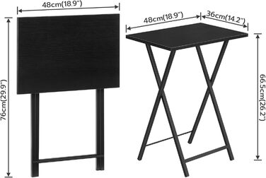 Журнальний столик HOOBRO, складний столик-підставка, столик для дивана, підставка під телевізор в індустріальному стилі, легко збирається, чорний EBK15BZ01 Чорний 1