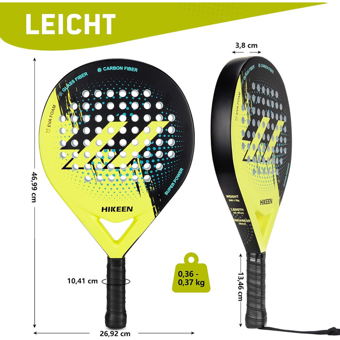 Ракетка для паделя BOIOSTEADY для дорослих, 2 шт. з вуглецевого скловолокна для підлітків, початківців та досвідчених гравців