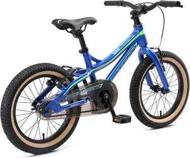 Дитячий алюмінієвий гірський велосипед BIKESTAR з V-подібними гальмами для дівчаток та хлопчиків віком 4-5 років 16-дюймовий дитячий гірський велосипед БЕЗ РИЗИКУ БЕЗ ПРОБНОГО ВИПРОБУВАННЯ, синій та зелений