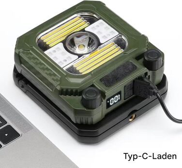 Світлодіодний кемпінговий ліхтар 10,6 см x 10,1 см, складаний, акумуляторний світлодіодний кемпінговий ліхтар, ручна зарядка, спорядження для виживання, походів, риболовлі, нічної роботи, читання, їжі, активного відпочинку на свіжому повітрі