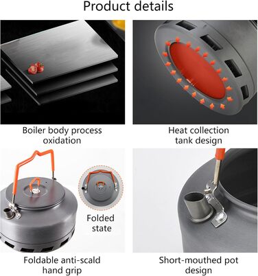 Чайник для кемпінгу на відкритому повітрі, алюмінієвий сплав, чайник для походів на відкритому повітрі, кемпінговий чайник, чайники, кавники, портативний чайник з алюмінієвого сплаву, чайник на плиті, свисток, 1,1 л