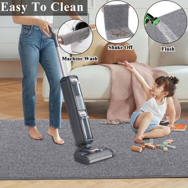 Килимова доріжка SHACOS 50x150 см, нековзка доріжка для передпокою, м&39який кухонний килимок, можна прати, сучасна доріжка для передпокою для кухні, входу, вітальні, сірий 50x150 см сірий