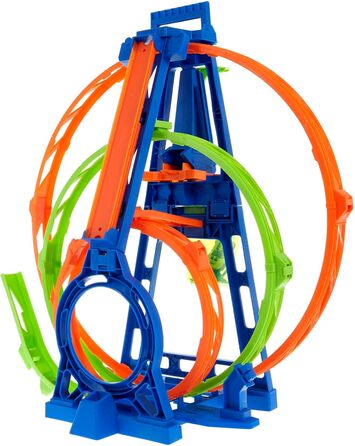 Трек Hot Wheels Triple Looping, набір для будівництва автотреку для машинок Hot Wheels, з 3 закільцьованими треками, в т.ч. 1 ігра