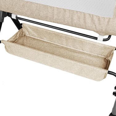 Дитяче ліжечко 3-в-1 приліжкове ліжечко, дитяча колиска та дорожнє ліжечко, 4-рівневе регулювання висоти дитячого ліжечка, що відкидається, дитяче ліжко, колиска для дітей вагою до 25 кг - 104 x 52 x 100-110 см - кремово-білий колір