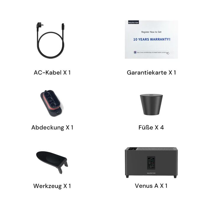 Балконна електростанція Marstek Jupiter C Plus з накопичувачем та інвертором, 0 ПДВ, акумулятор LFP 2,56 кВтгод з лічильником, керування за допомогою застосунку, 4 MPPT 2,4 кВт вхідна потужність PV/800 Вт вихідна потужність мережі, IP65, Plug&Play 2560 Вт