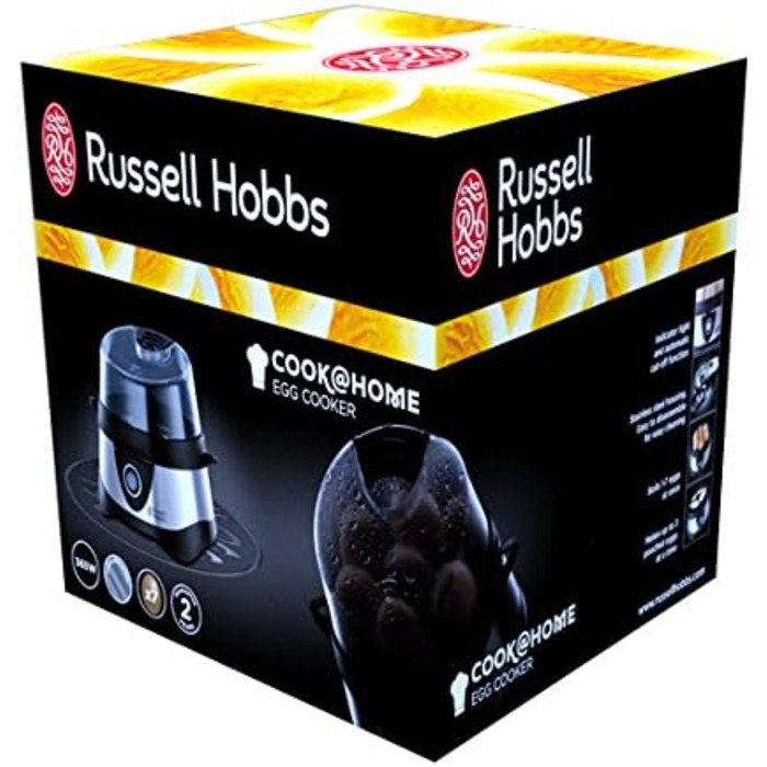 Яйцеварка Russell Hobbs переможець тесту, 1-7 варених або 3 яйця на пару до точки Нержавіюча сталь (включаючи вставку для пароварки, автоматичне вимкнення, сигнальний сигнал, без бісфенолу А, мірний стакан) 14048-56