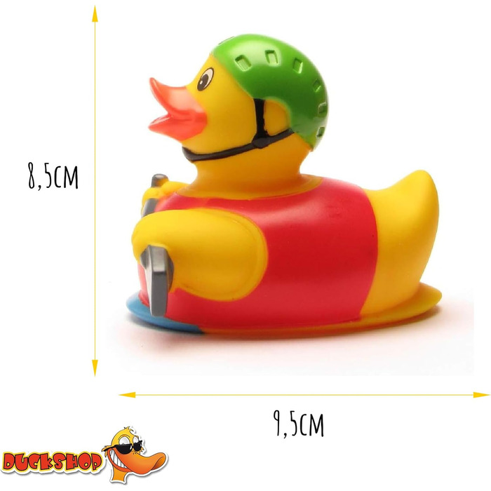 Гумовий качений каяк I Squeaking duck Canoe IL 9,5 см I в комплекті гумовий брелок із каченям