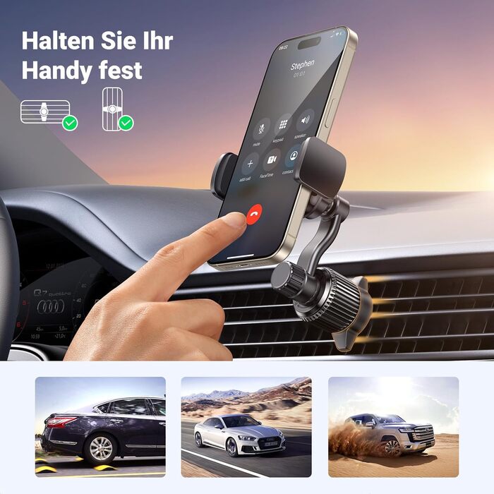 Тримач для мобільного телефону автомобільна вентиляція 360 поворотний тримач для мобільного телефону з міцним металевим гачком ком