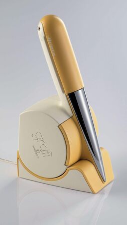 Електрична тертка Ariete 457 Grat Waterproof для сиру, шоколаду та горіхів, бездротова, з можливістю миття, 2 насадки з нержавіючої сталі, біло-жовта
