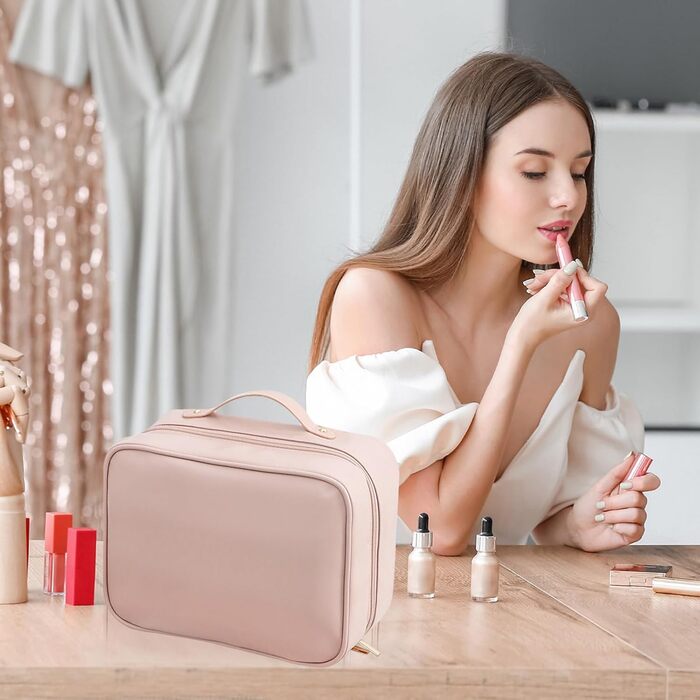 Косметичка, сумка для макіяжу Косметичка для подорожей, водонепроникна косметичка з PU шкіри з відділеннями, портативна косметичка