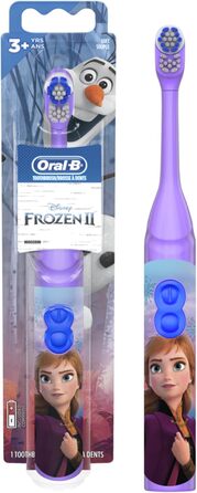 Дитяча зубна щітка Oral-B Pro-Health Jr. з живленням від батареї з Disney's Frozen, Soft, 1ct, стилі можуть відрізнятися Кольори та дизайн різняться