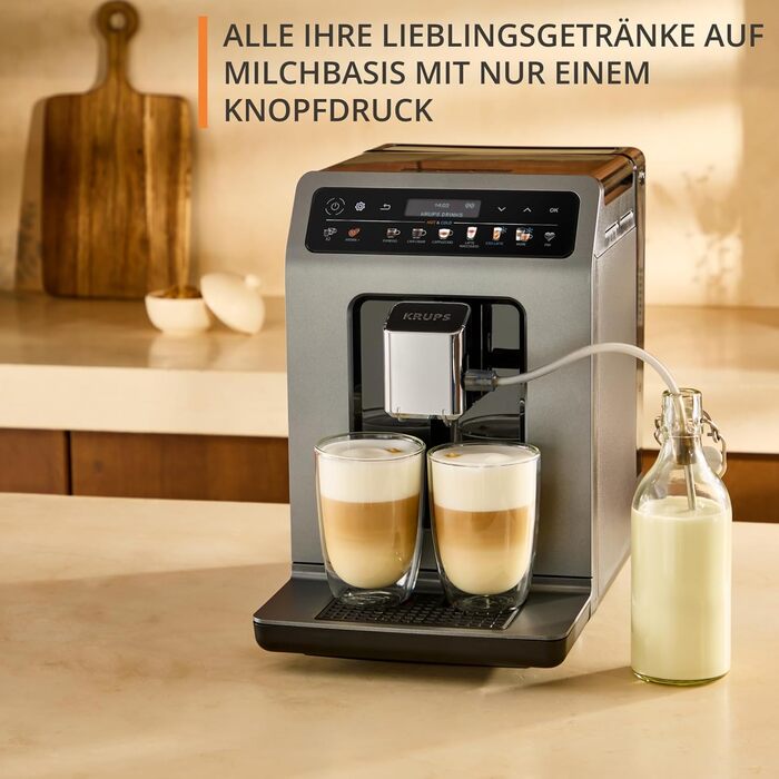 Кавомашина Krups Evidence Hot & Cold 18 видів напоїв (гарячі та холодні), One-Touch Cappuccino, молочна система, автоматичне очищення, швидкий розігрів, EA898GF0
