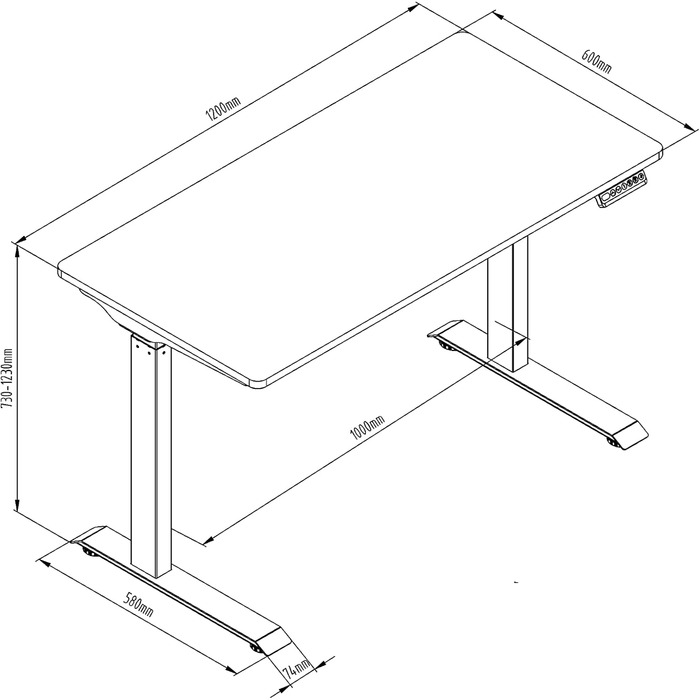 Письмовий стіл з електричним регулюванням висоти - Сірий каркас з одним двигуном та кленовою стільницею 120 x 60 см - Функція пам&39яті - Ергономічний стіл для дітей та дорослих 120 x 60 см Сірий клен