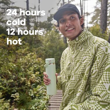 Ізольована пляшка для води з нержавіючої сталі об&39ємом 1180 мл (40 унцій) - Спортивна пляшка з герметичною кришкою та ремінцем - Можна мити в посудомийній машині - Великий отвір - Чорна гнучка кришка